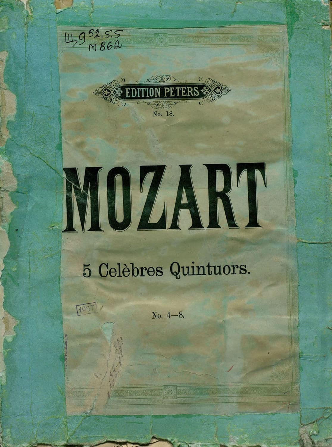 Обложка книги «Collection de Quintuors pour 2 Violons, 2 Violas et Violoncelle par W. A. Mozart» — Вольфганг Амадей Моцарт