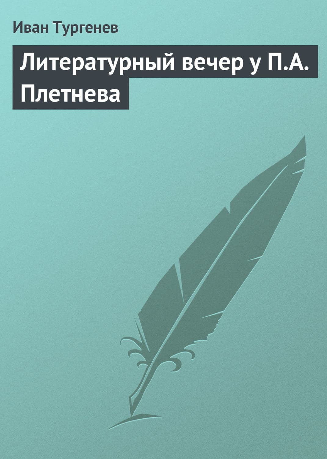 Обложка книги «Литературный вечер у П.А. Плетнева» — Иван Тургенев, Джеффри Янг
