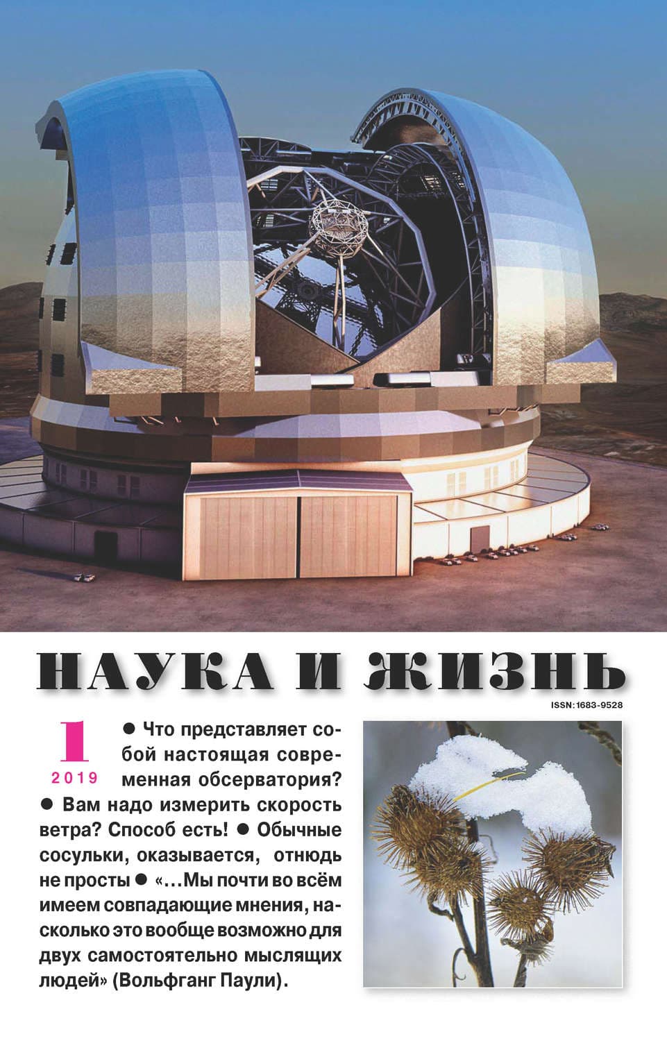 Обложка книги «Наука и жизнь №01/2019» — Автор неизвестен