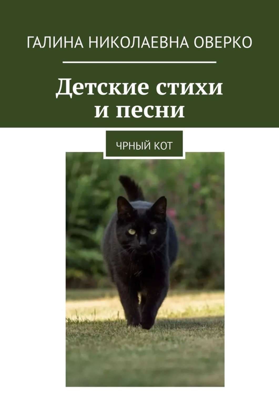 Обложка книги «Детские стихи и песни. Черный кот» — Галина Оверко