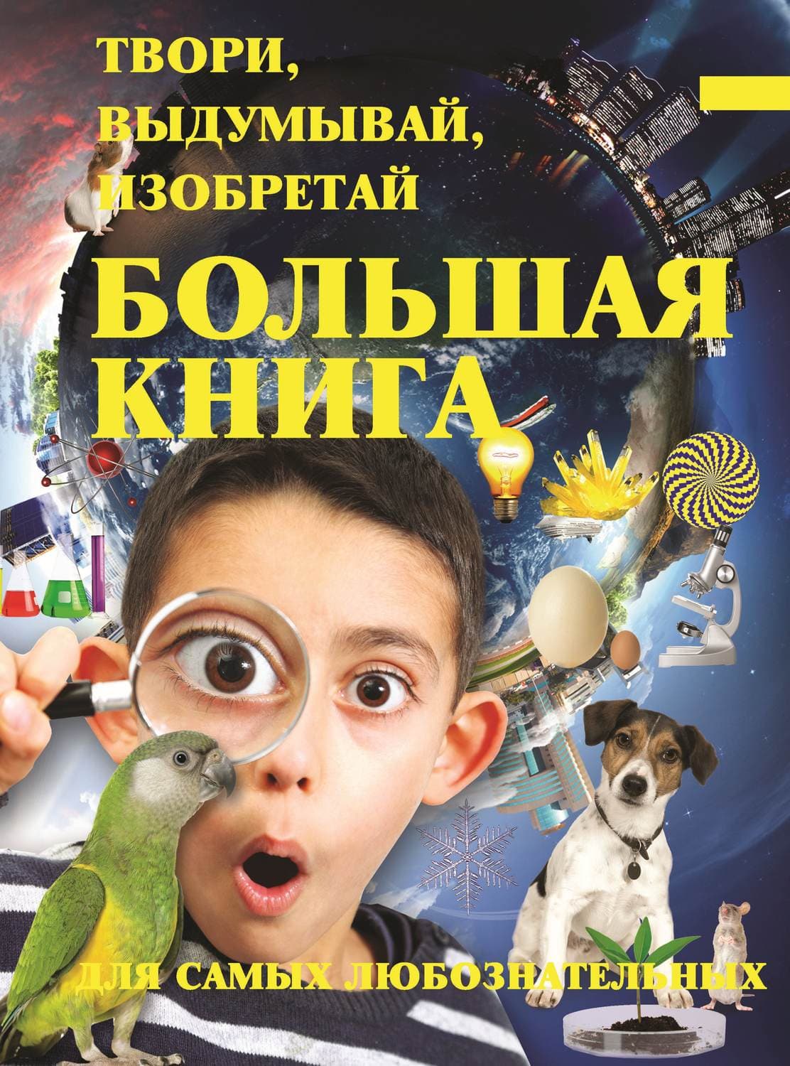 Обложка книги «Твори, выдумывай, изобретай. Большая книга экспериментов для самых любознательных» — И. Е. Гусев