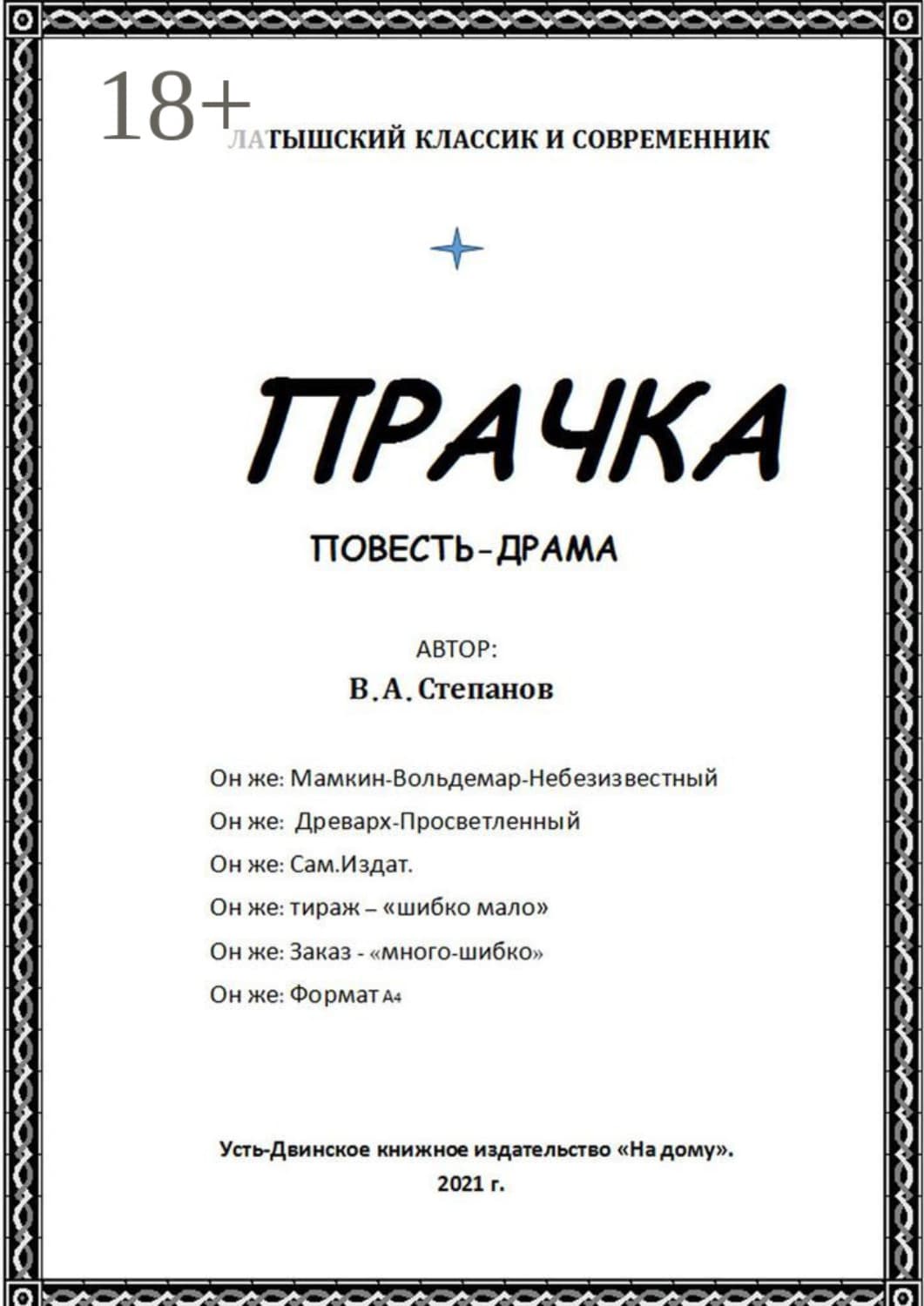Обложка книги «Прачка» — Владимир Степанов