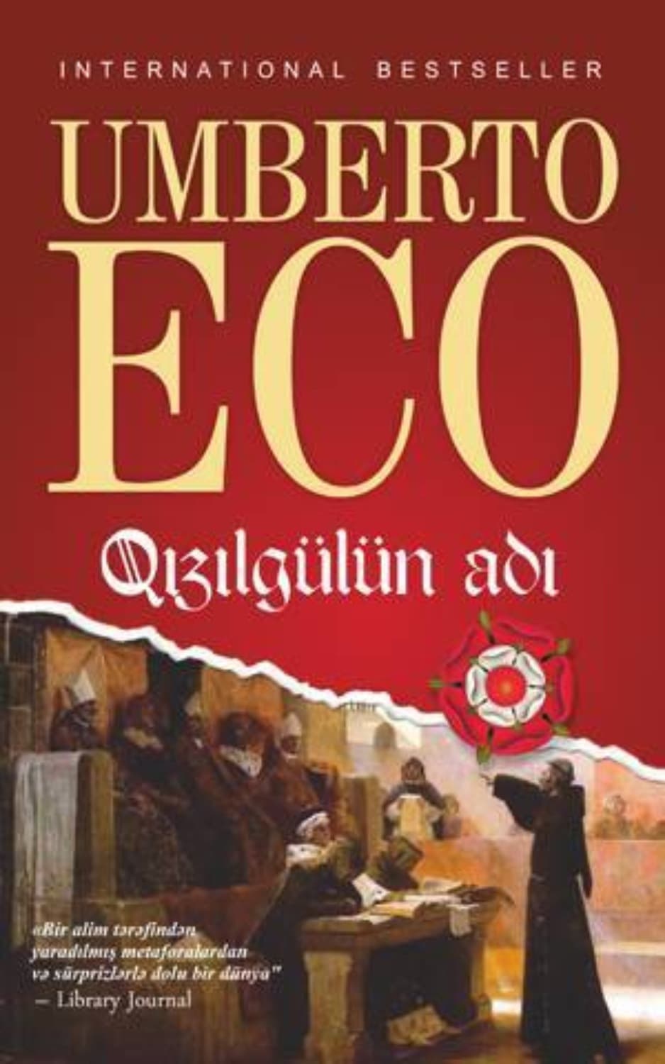 Обложка книги «Qizilgülün adi» — Умберто Эко