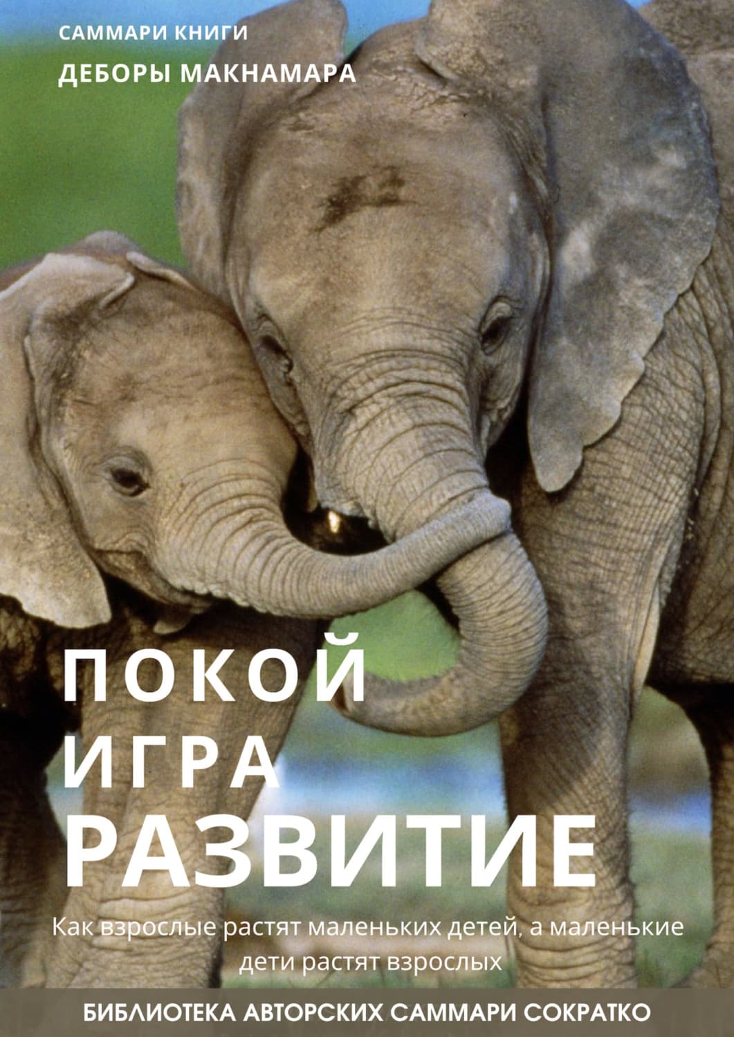 Обложка книги «Саммари книги Деборы Макнамары «Покой, игра, развитие. Как взрослые растят маленьких детей, а маленькие дети растят взрослых»» — Полина Крупышева