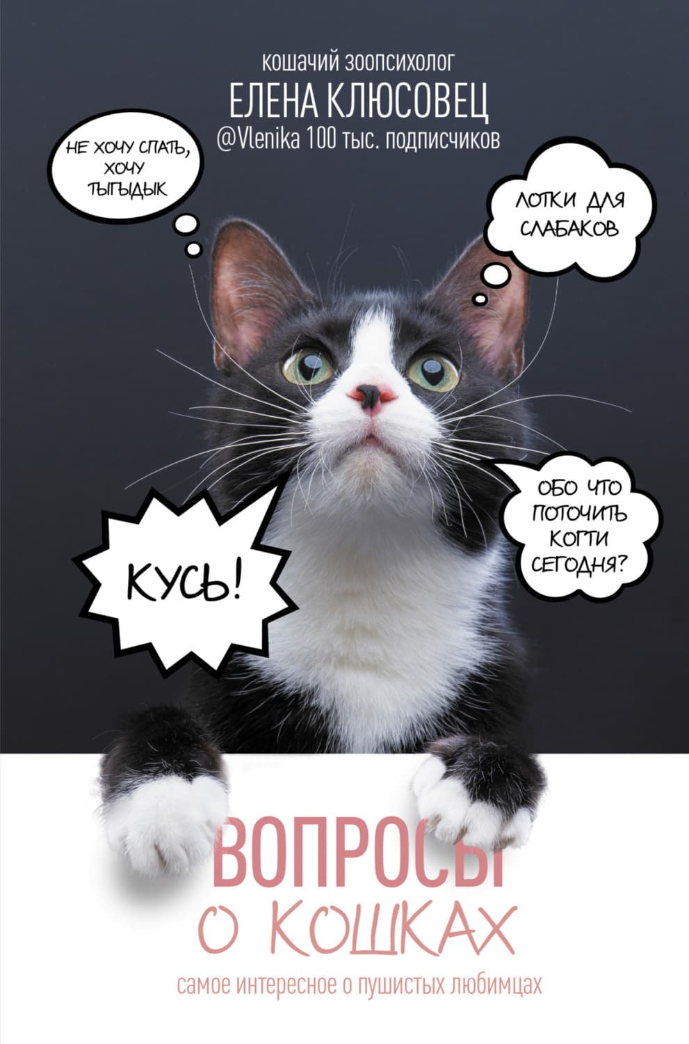 Обложка книги «Вопросы о кошках. Самое интересное о пушистых любимцах» — Елена Клюсовец