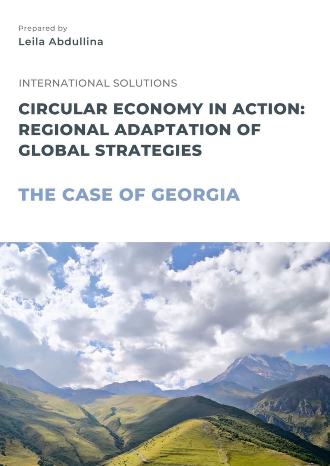 Обложка книги «Circular economy in action: Regional adaptation of global strategies. The case of Georgia» — Л. Абдуллина