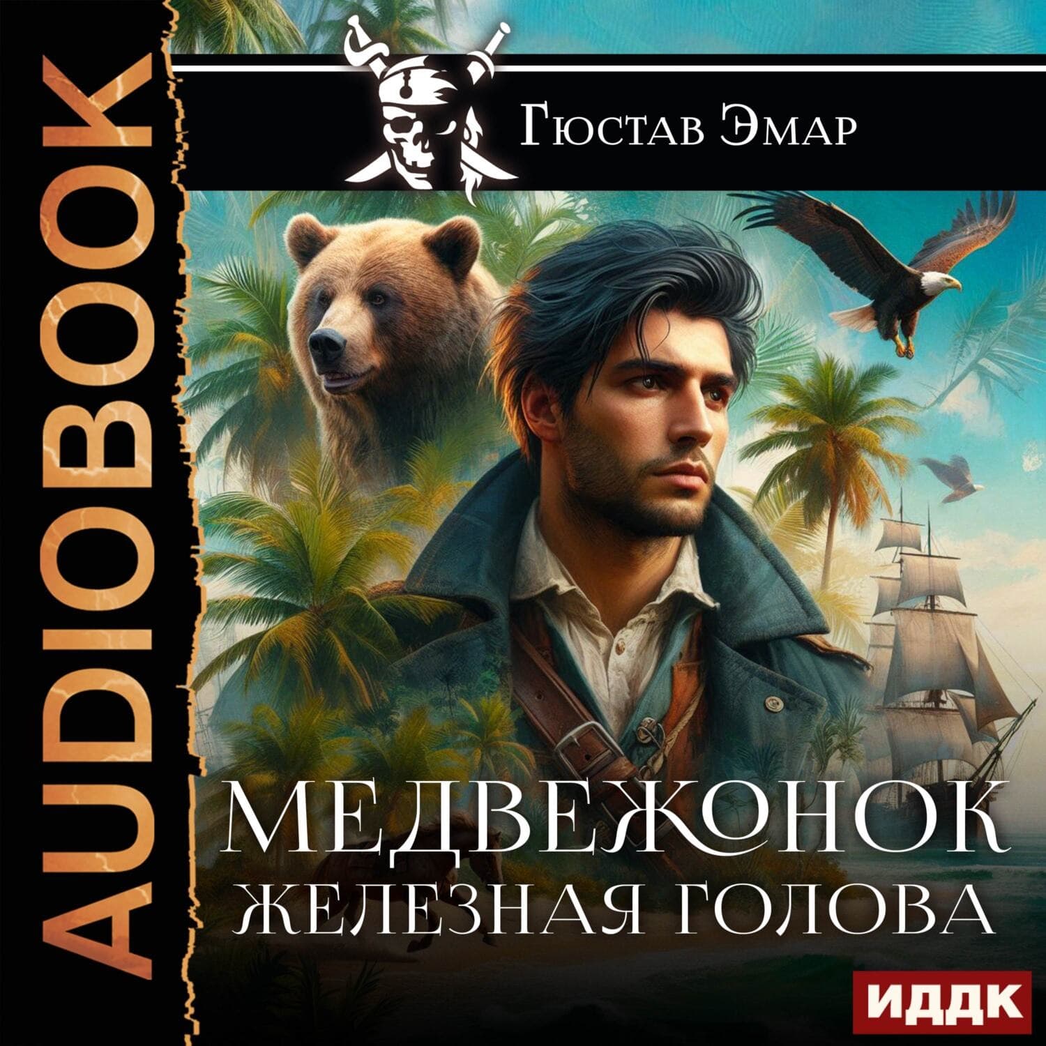 Обложка книги «Медвежонок Железная Голова» — Густав Эмар