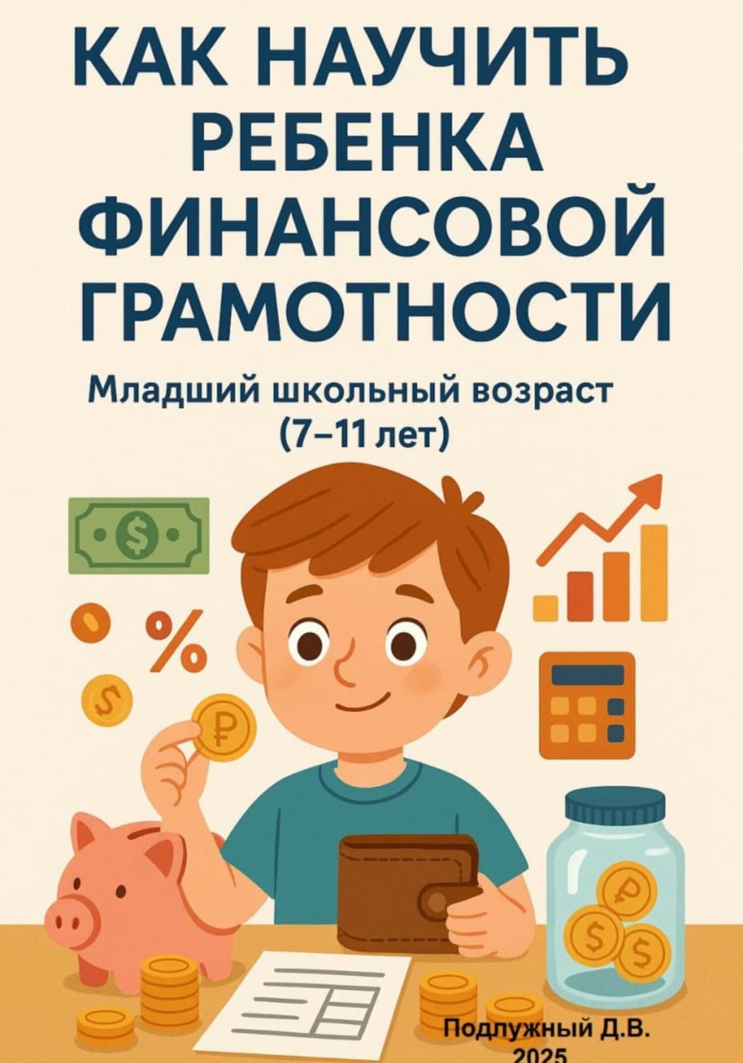Обложка книги «Как научить ребенка финансовой грамотности. Младший школьный возраст (7-11 лет)» — Дмитрий Подлужный