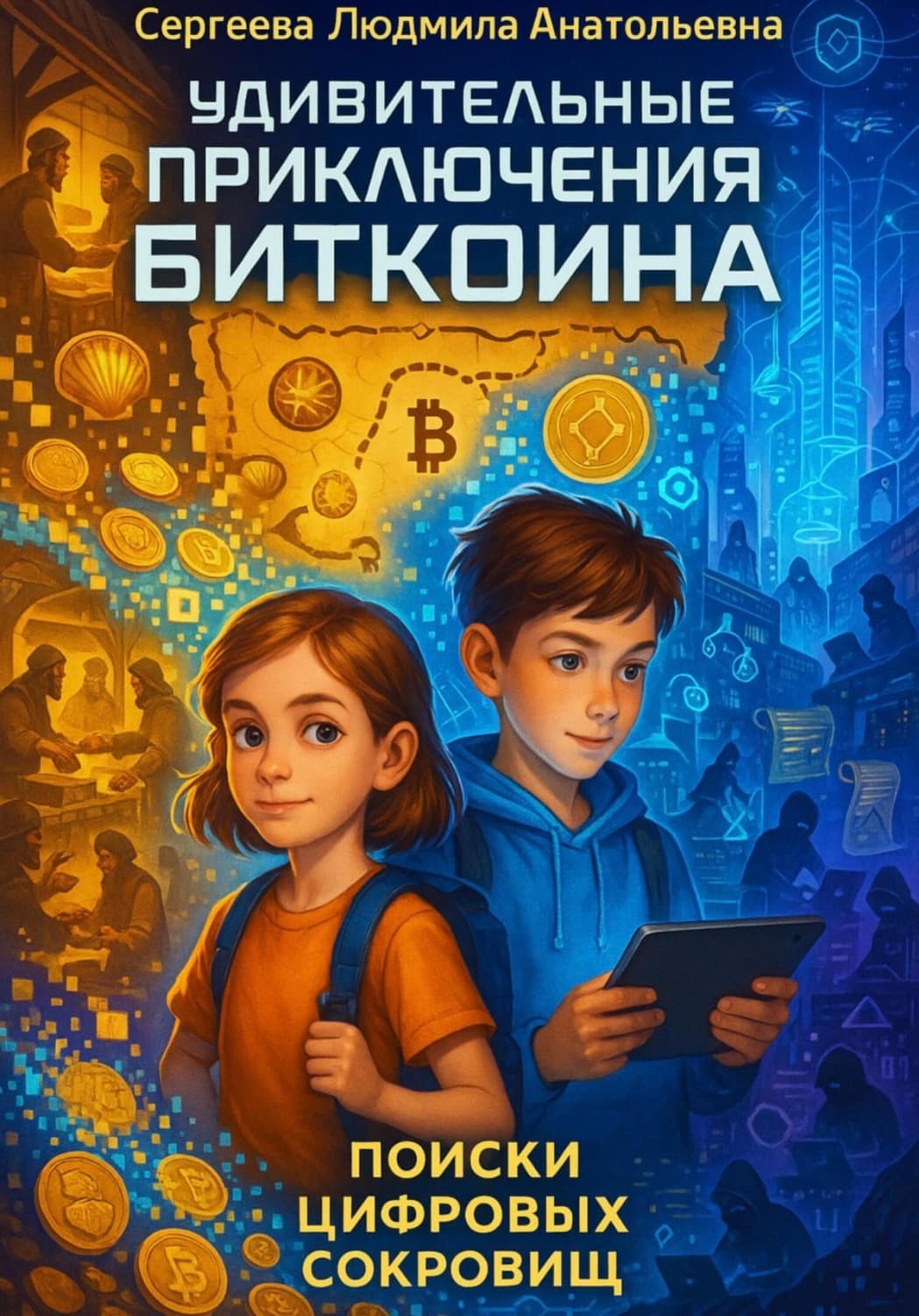 Обложка книги ««Удивительные приключения Биткоина: поиски цифровых сокровищ»» — Людмила Сергеева