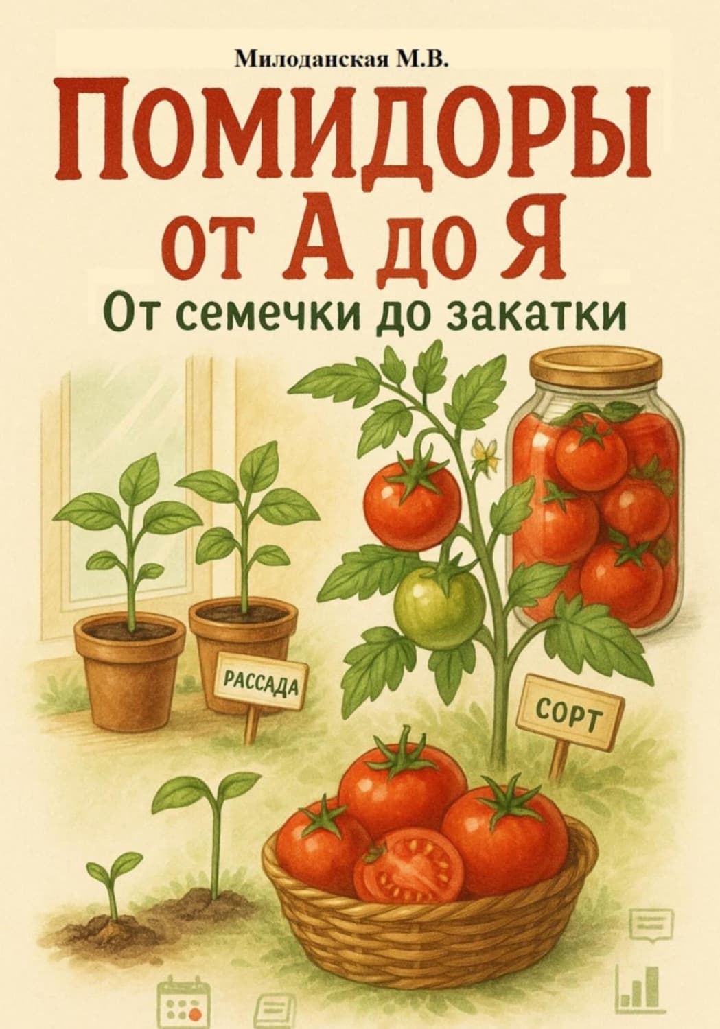 Обложка книги «Помидоры от А до Я: от семечки до закатки» — Марина Милоданская