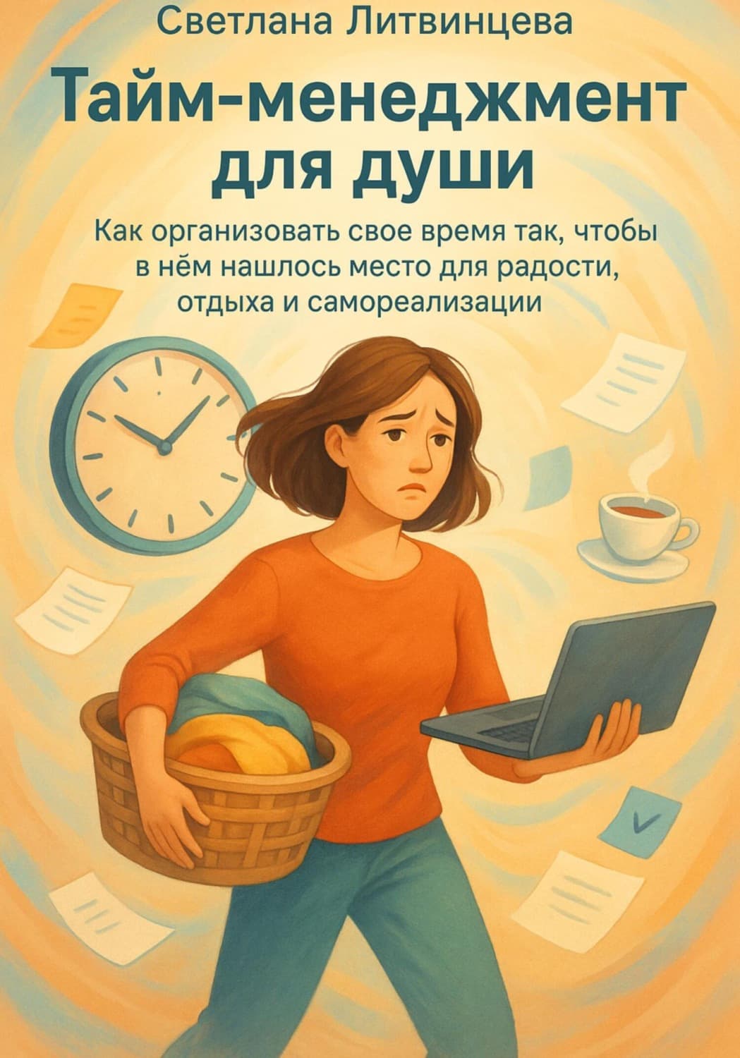 Обложка книги «Тайм-менеджмент для души. Как организовать свое время так, чтобы в нём нашлось место для радости, отдыха и самореализации» — Светлана Литвинцева