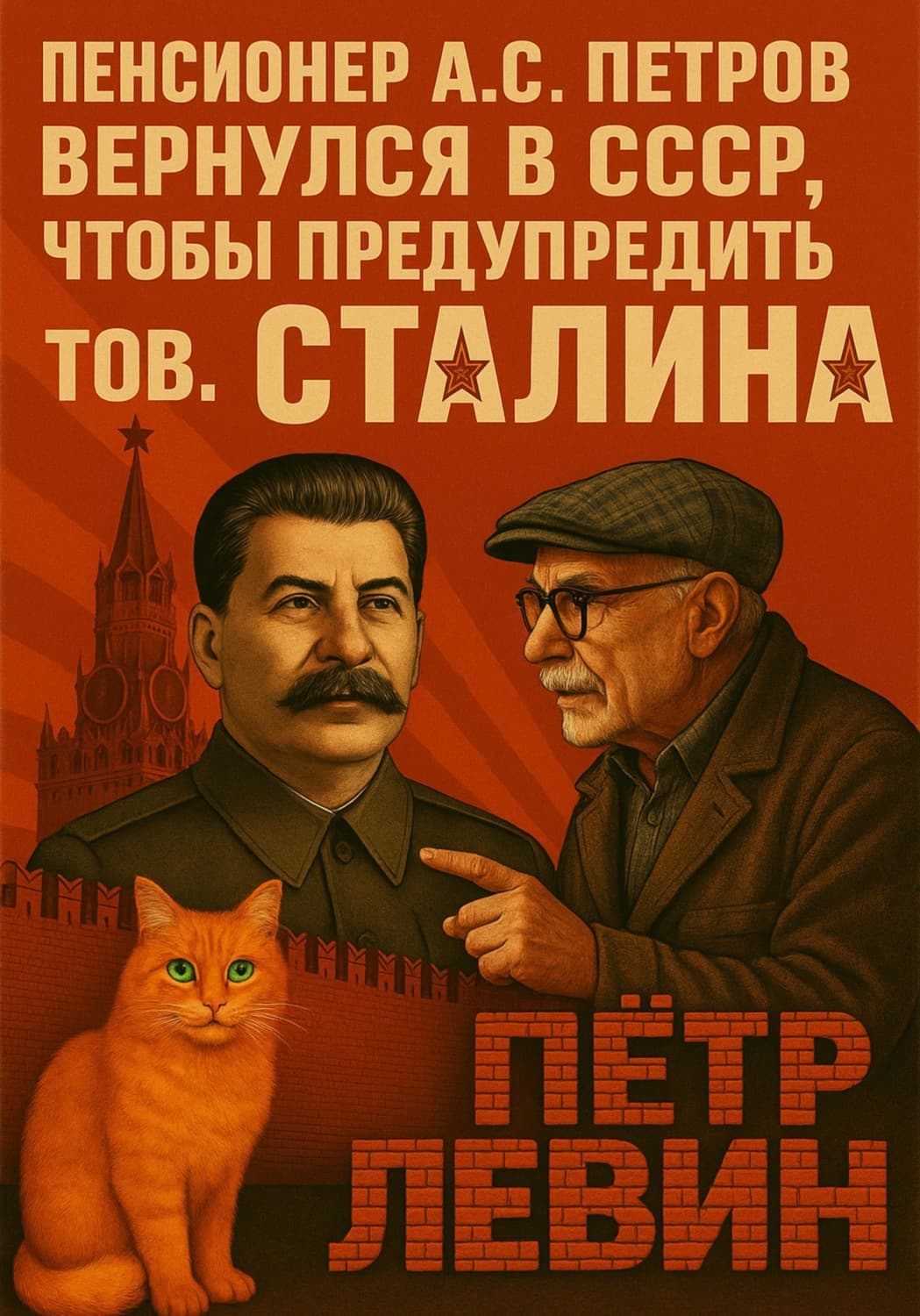 Обложка книги «Пенсионер А.С. Петров вернулся в СССР, чтобы предупредить тов. Сталина» — Петр Левин