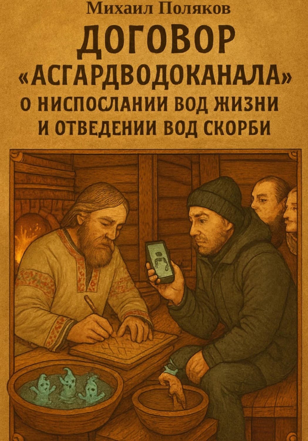 Обложка книги «Договор «Асгардводоканала» о ниспослании Вод Жизни и отведении Вод Скорби» — Михаил Поляков
