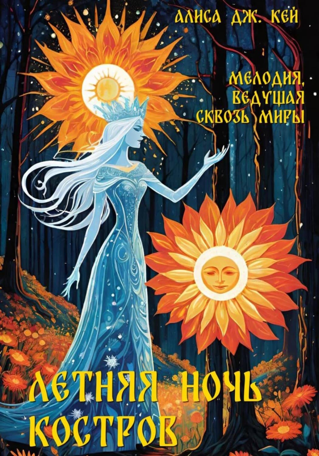 Обложка книги «Летняя ночь костров: мелодия, ведущая сквозь миры» — Алекс Кей