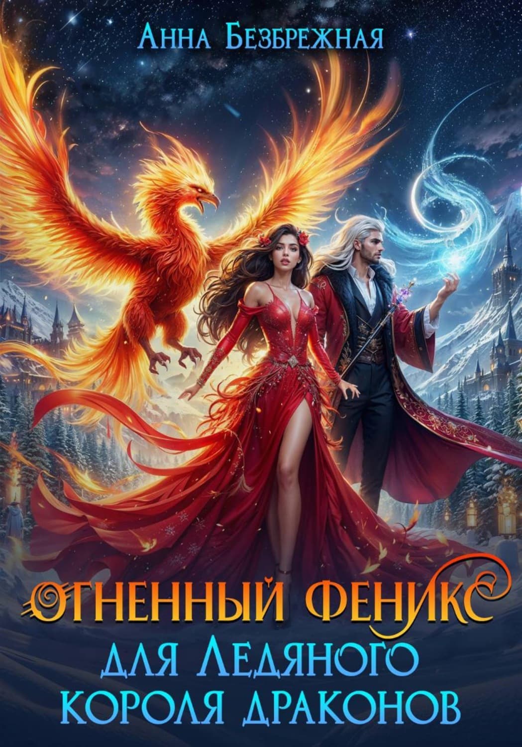 Обложка книги «Огненный феникс для Ледяного короля драконов» — Анна Безбрежная
