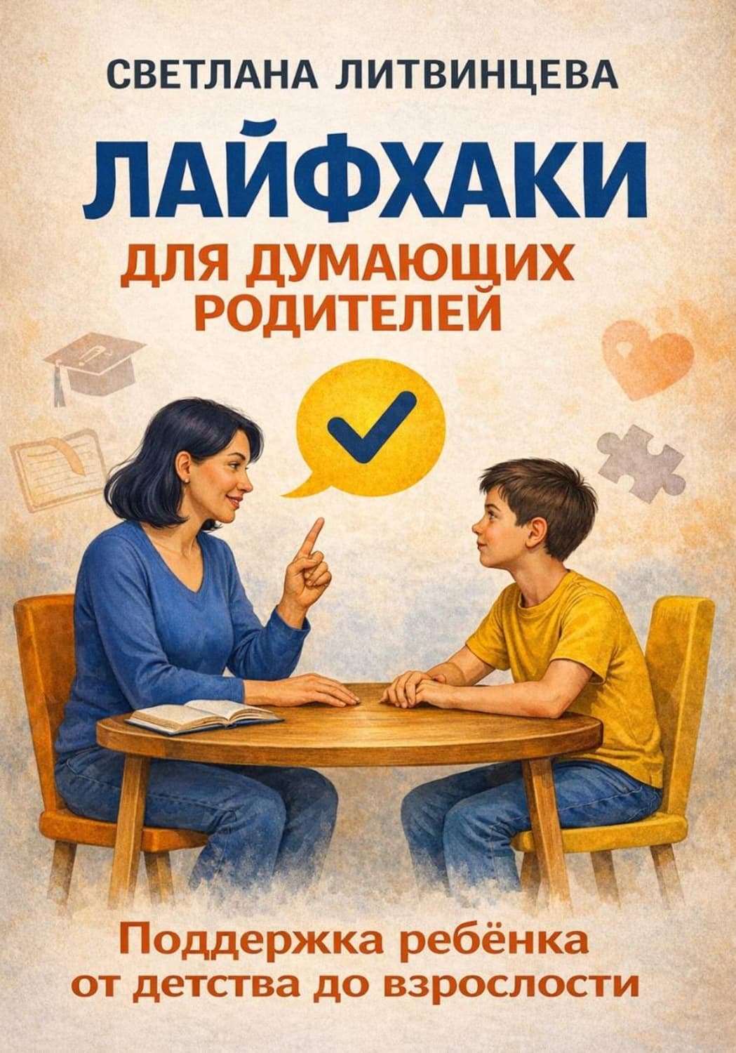 Обложка книги «Лайфхаки для думающих родителей. Поддержка ребёнка от детства до взрослости» — Светлана Литвинцева