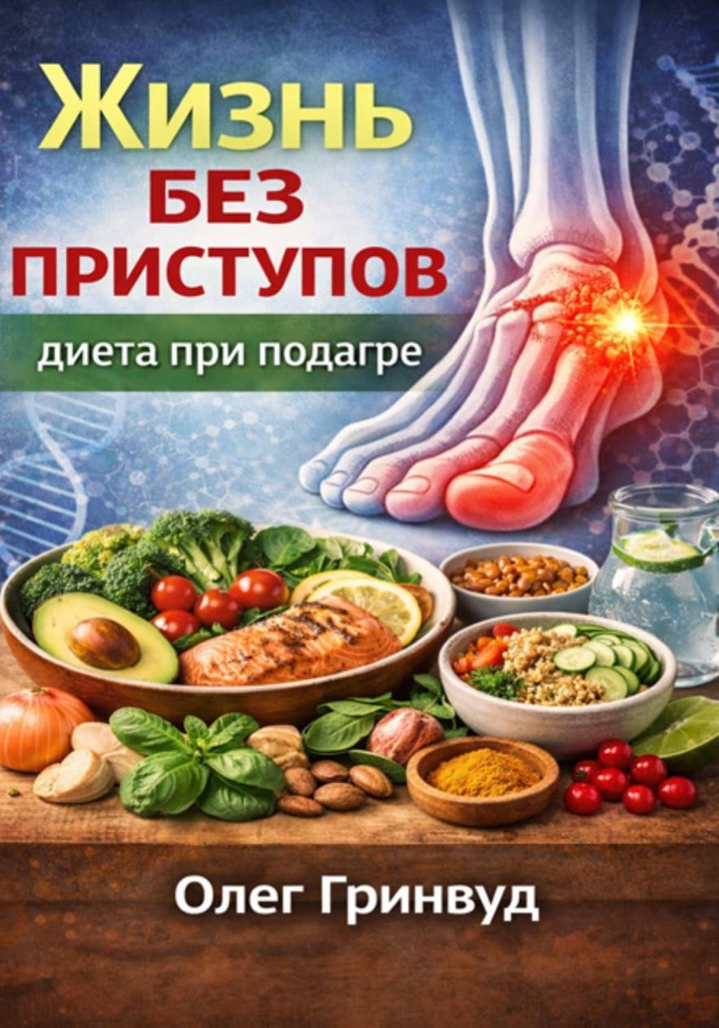 Обложка книги «Жизнь без приступов: диета при подагре» — Олег Гринвуд