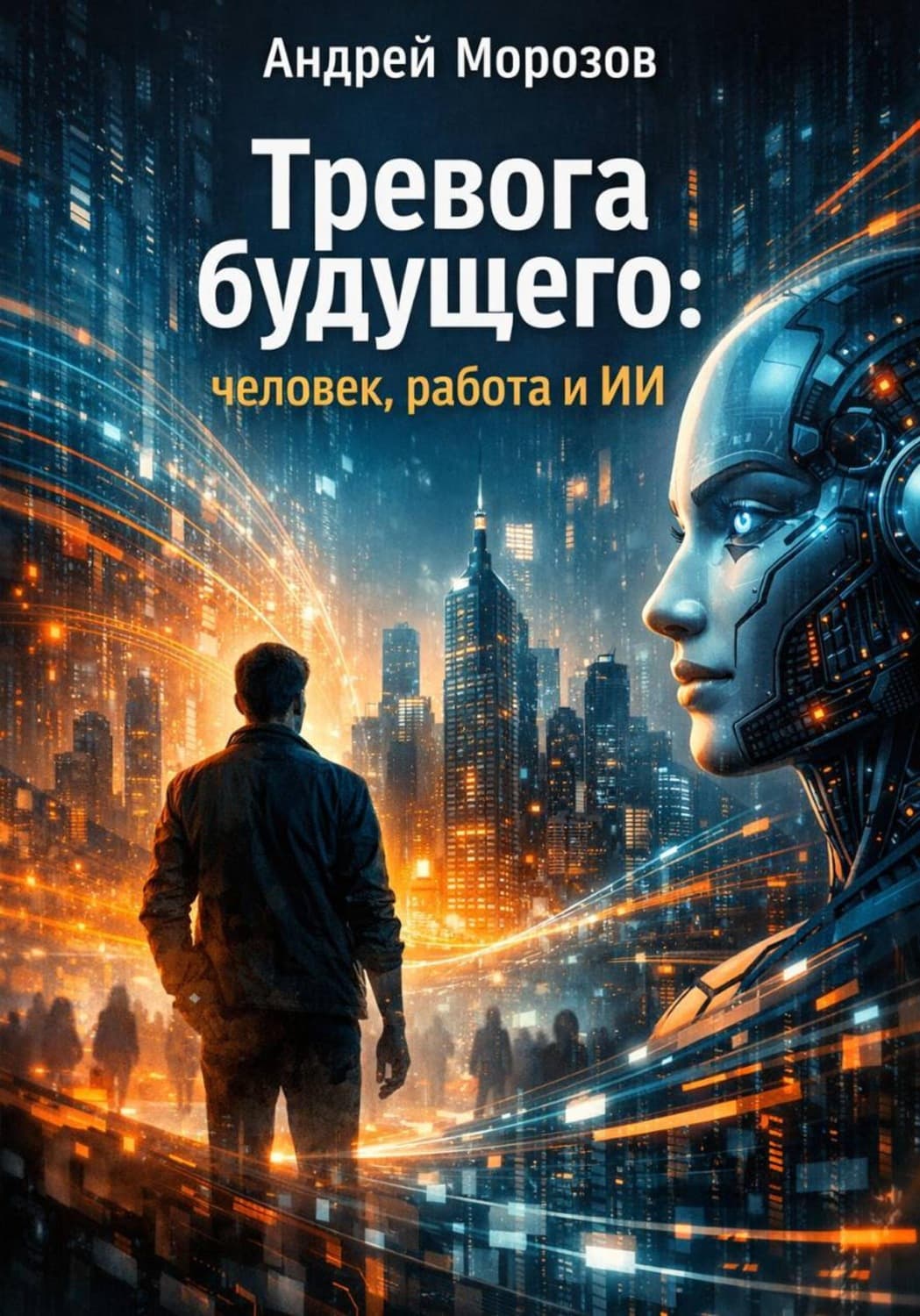 Обложка книги «Тревога будущего: человек, работа и ИИ» — А. В. Морозов