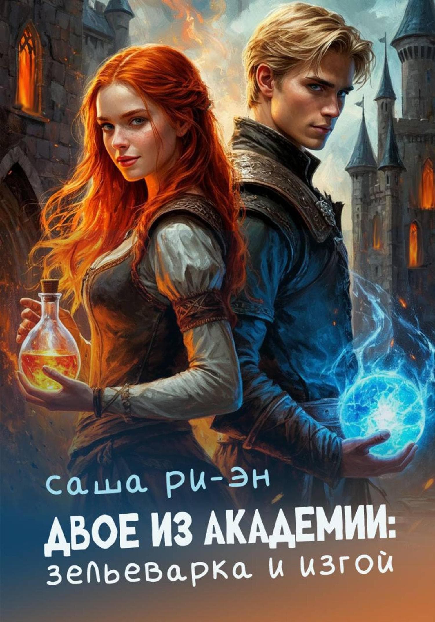 Обложка книги «Двое из академии: зельеварка и изгой» — Саша Ри-Эн