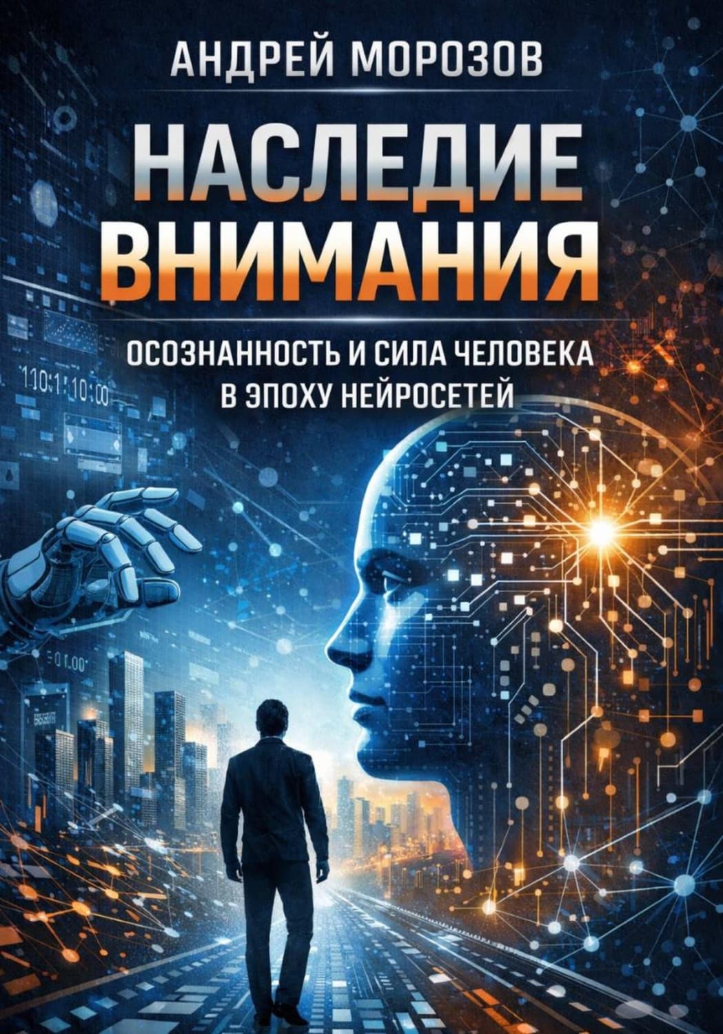 Обложка книги «Наследие внимания: осознанность и сила человека в эпоху нейросетей» — А. В. Морозов
