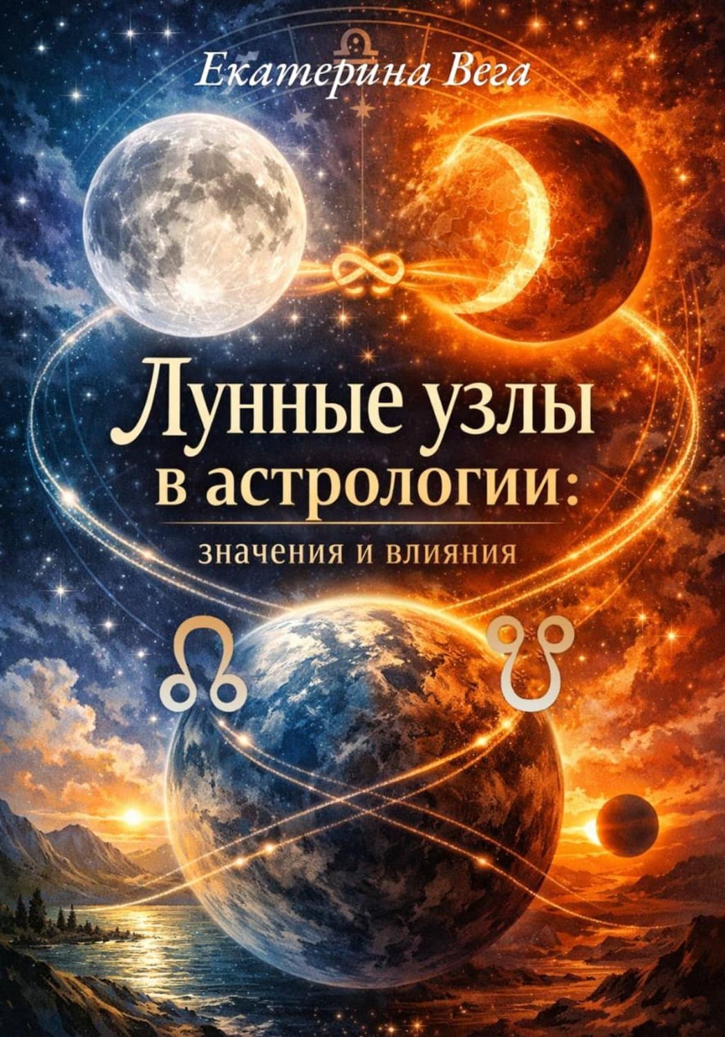 Обложка книги «Лунные узлы в астрологии: значения и влияния» — Вильям-Вильмонт Екатерина