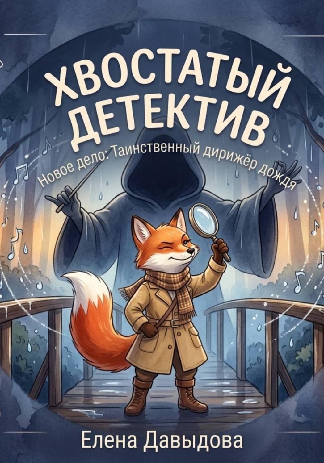 Обложка книги «Хвостатый детектив. Новое дело: таинственный дирижёр дождя» — Екатерина Давыдова