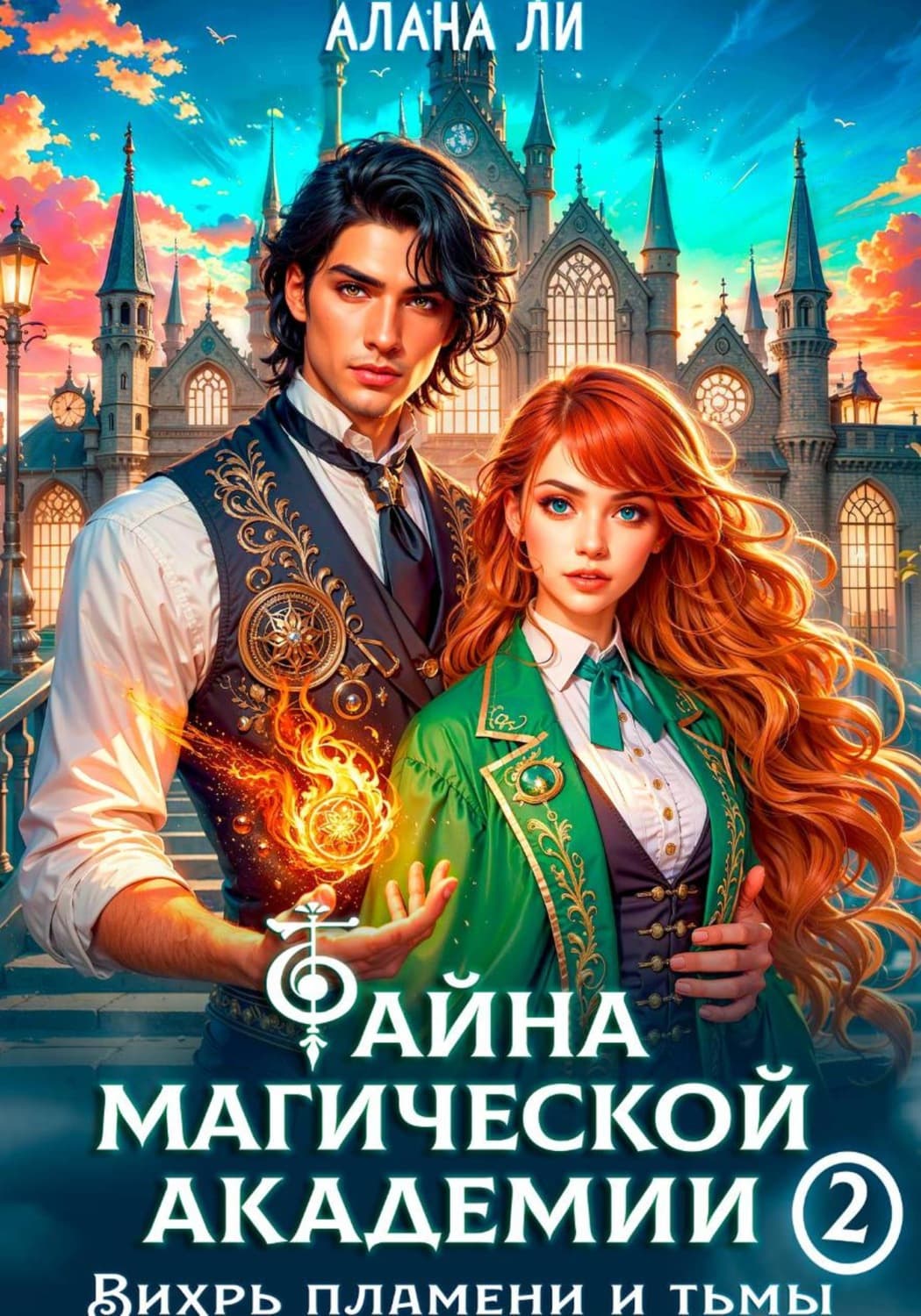 Обложка книги «Тайна магической академии: вихрь пламени и тьмы. Часть 2» — Амгалан Ли