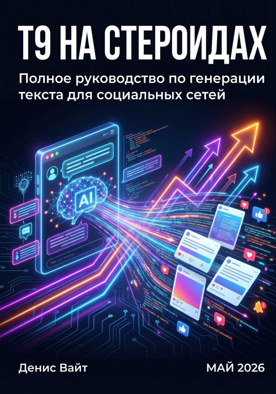 Обложка книги «Т9 на стероидах. Полное пособие по генерации текстов для социальных сетей» — Дин Вайт