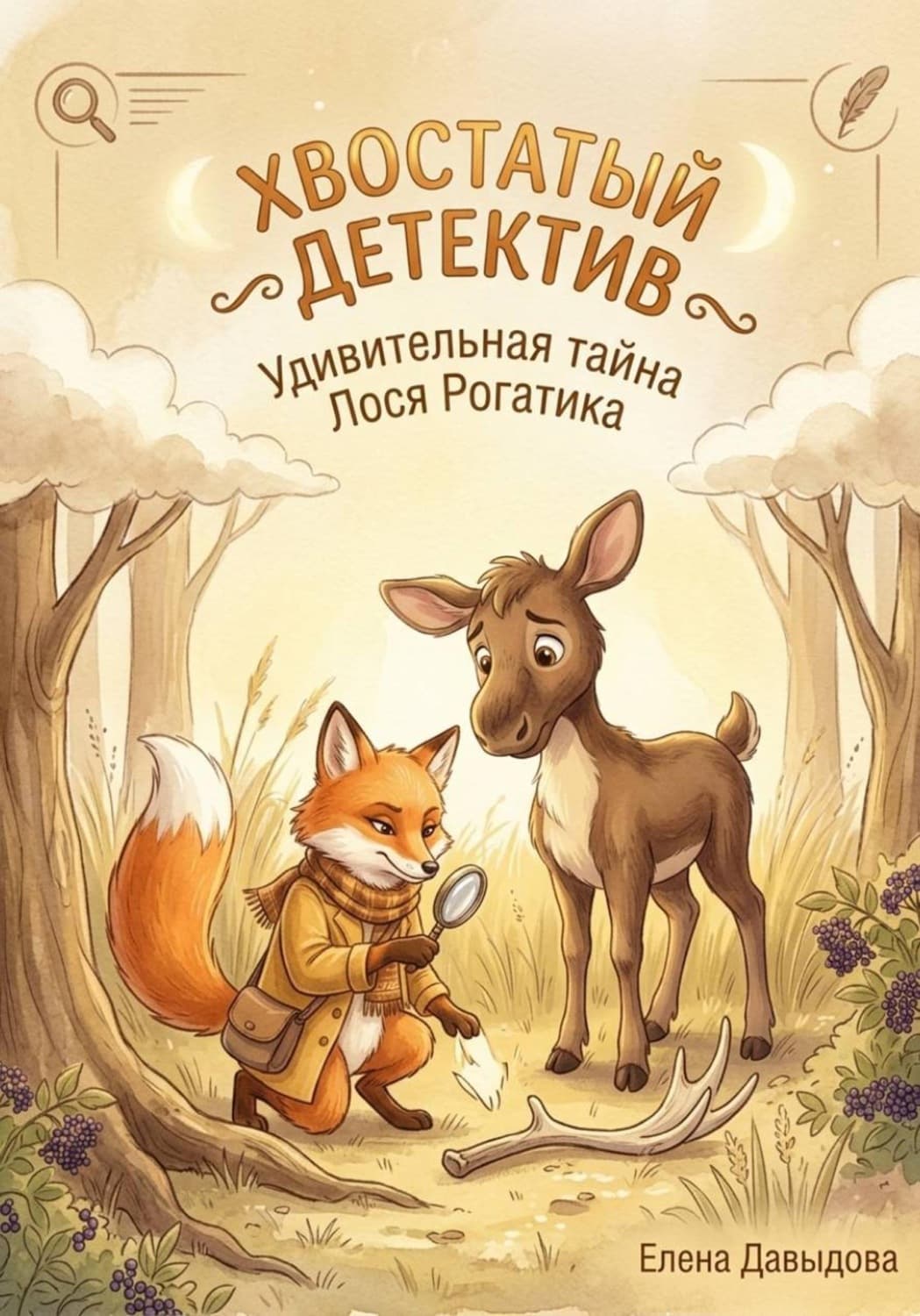 Обложка книги «Хвостатый детектив. Удивительная тайна лося Рогатика» — Екатерина Давыдова