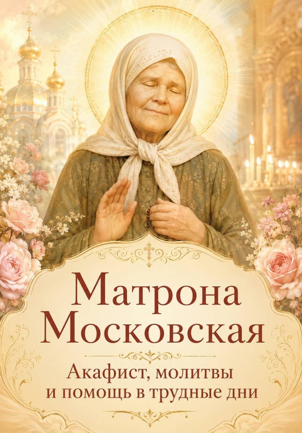 Обложка книги «Матрона Московская. Акафист, молитвы и помощь в трудные дни» — Л. П. Сорокина