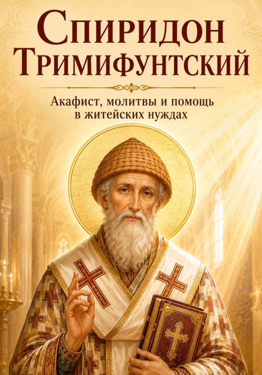 Обложка книги «Спиридон Тримифунтский. Акафист, молитвы и помощь в житейских нуждах» — Л. П. Сорокина