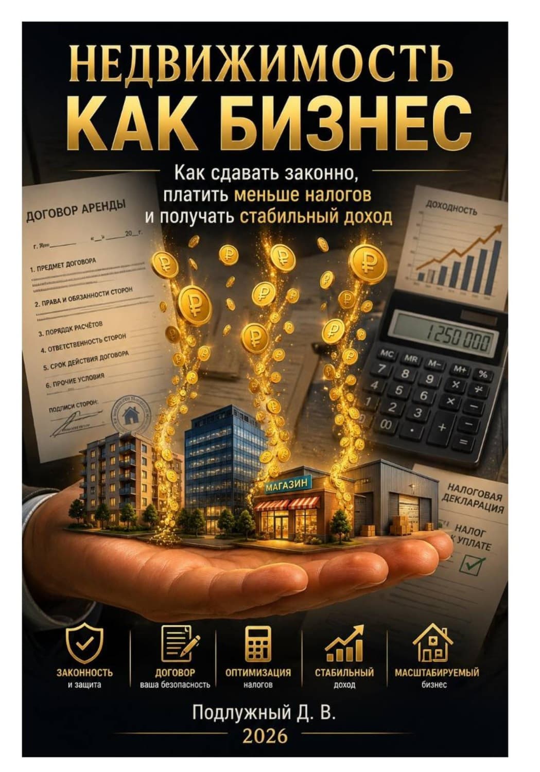 Обложка книги «Недвижимость как бизнес. Как сдавать законно, платить меньше налогов и получать стабильный доход» — Дмитрий Подлужный