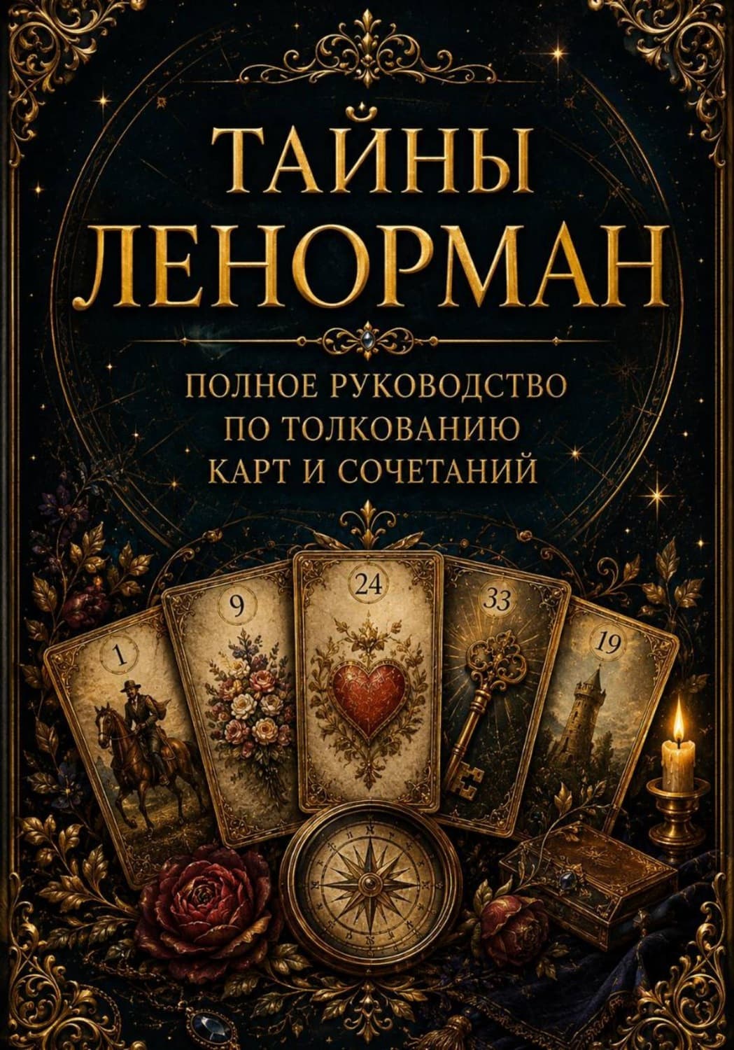 Обложка книги «Тайны Ленорман. Колода "Белый удав" Полное руководство по толкованию 52 карт и сочетаний» — Мари Рейн