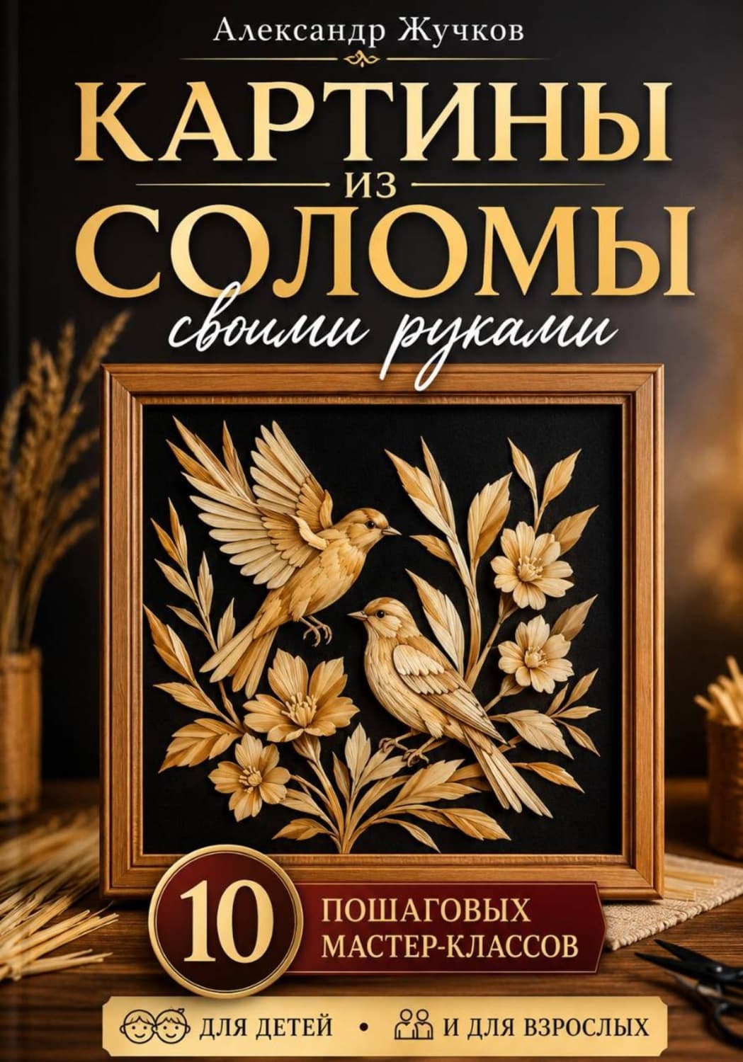 Обложка книги «Картины из соломы своими руками. 10 пошаговых мастер-классов для детей и взрослых» — Александр Жучков
