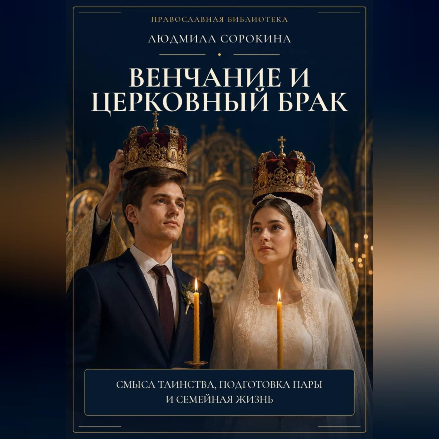 Обложка книги «Венчание и церковный брак. Смысл таинства, подготовка, чин шаг за шагом и жизнь супругов» — Л. П. Сорокина