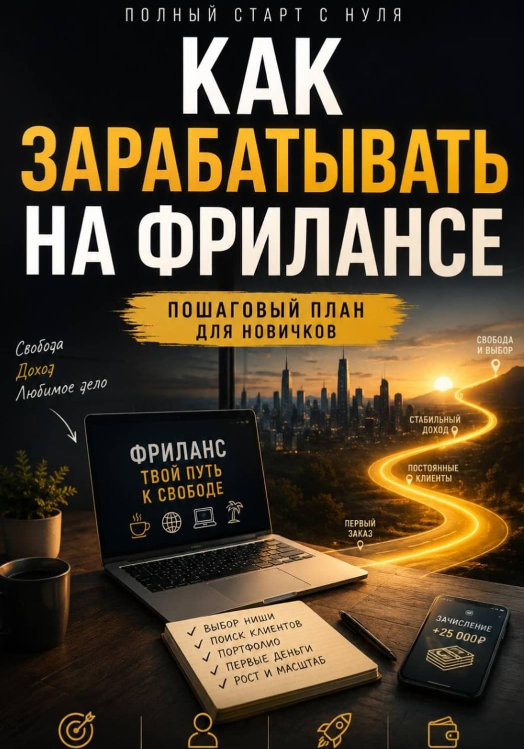 Обложка книги «Как зарабатывать на фрилансе. Полный старт с нуля» — Роман Куликов