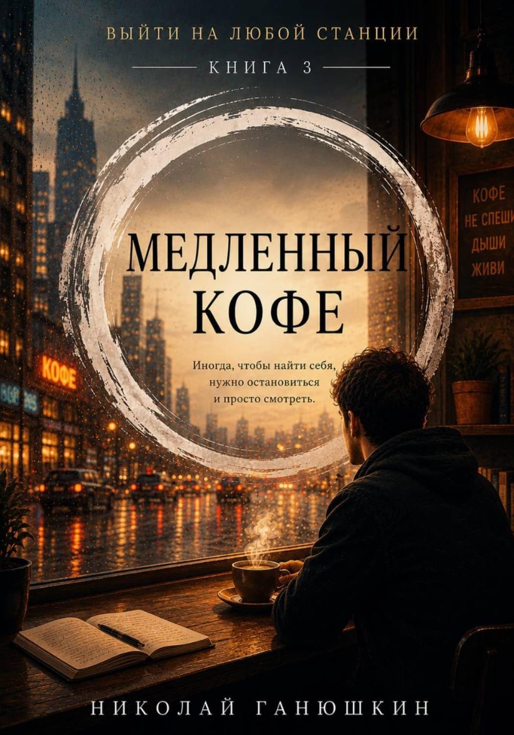 Обложка книги «Медленный кофе. Том 3. Выйти на любой станции» — Николай Ганюшкин