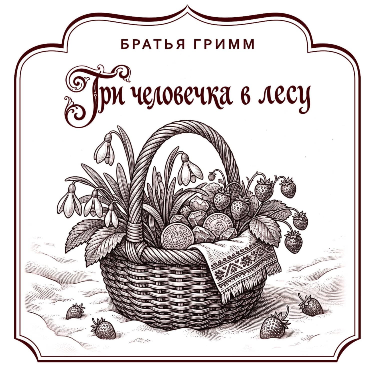 Обложка книги «Три человечка в лесу» — Братья Гримм