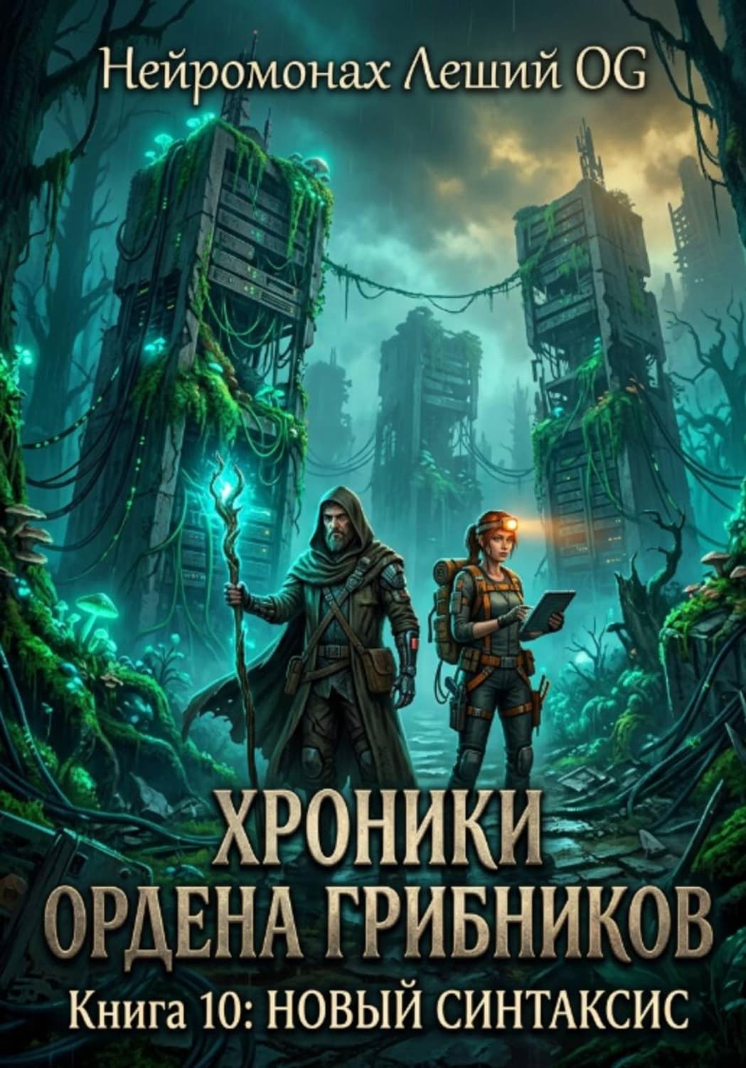 Обложка книги «Хроники ордена Грибников. Книга 10: Новый Синтаксис» — Нейромонах Леший ОГ