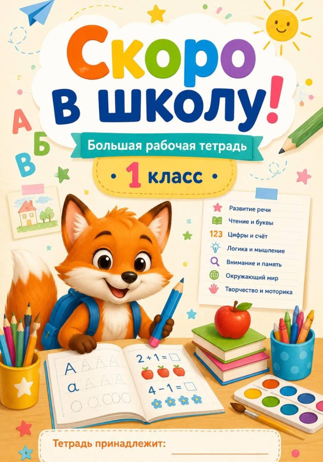 Обложка книги «Скоро в школу! Большая рабочая тетрадь. 1 класс» — Роман Куликов