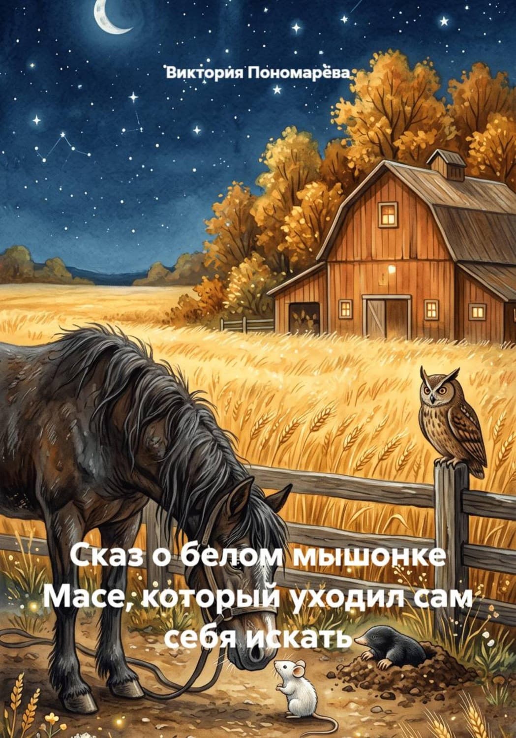 Обложка книги «Сказ о белом мышонке Масе, который уходил сам себя искать» — Виктория Пономарёва