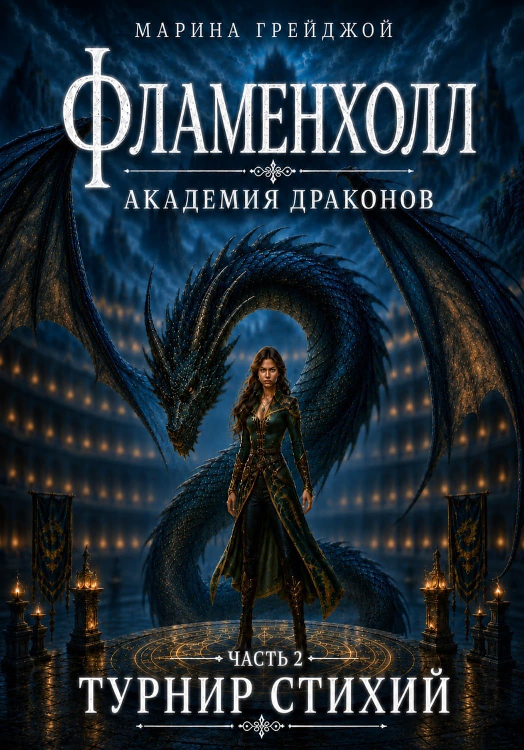 Обложка книги «Академия Драконов «Фламенхолл». Часть 2. Турнир Стихий» — Гилл Марина