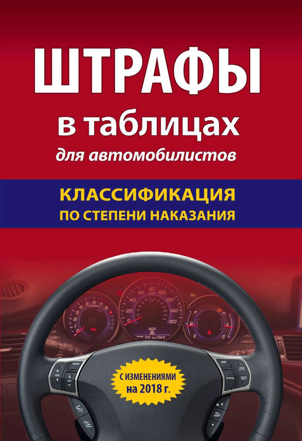 Обложка книги «Штрафы в таблицах для автомобилистов с изменениями на 2018 год. Классификация по степени наказания» — Автор неизвестен